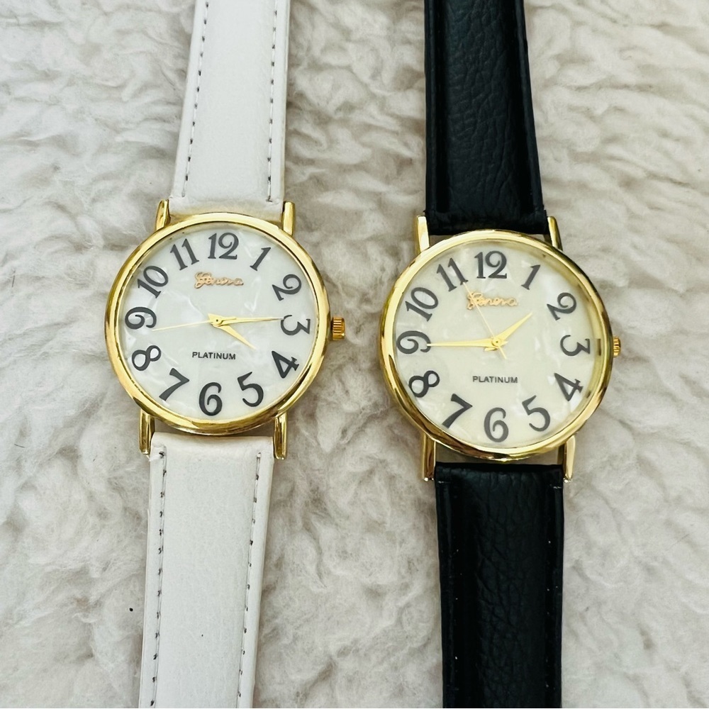 Geneva Platinum Lot of 2 Wrist Watch